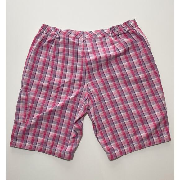 Basic Editions, Size Large, Pink Plaid Bermuda Shorts - Picture 2 of 9